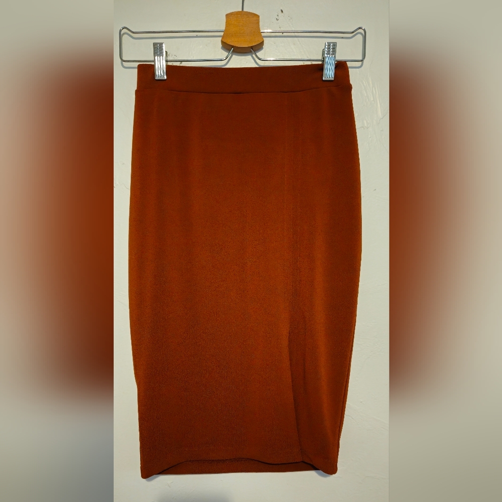 Mango Rusty brick midi skirt